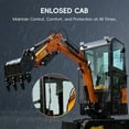 thumbnail image 4 of 13.5HP Mini Excavator With B&S EPA Engine Crawler Hydraulic 1 Ton Small Digger Enclosed Cab Excavator for Construction Work Gardens and Farm, 4 of 8
