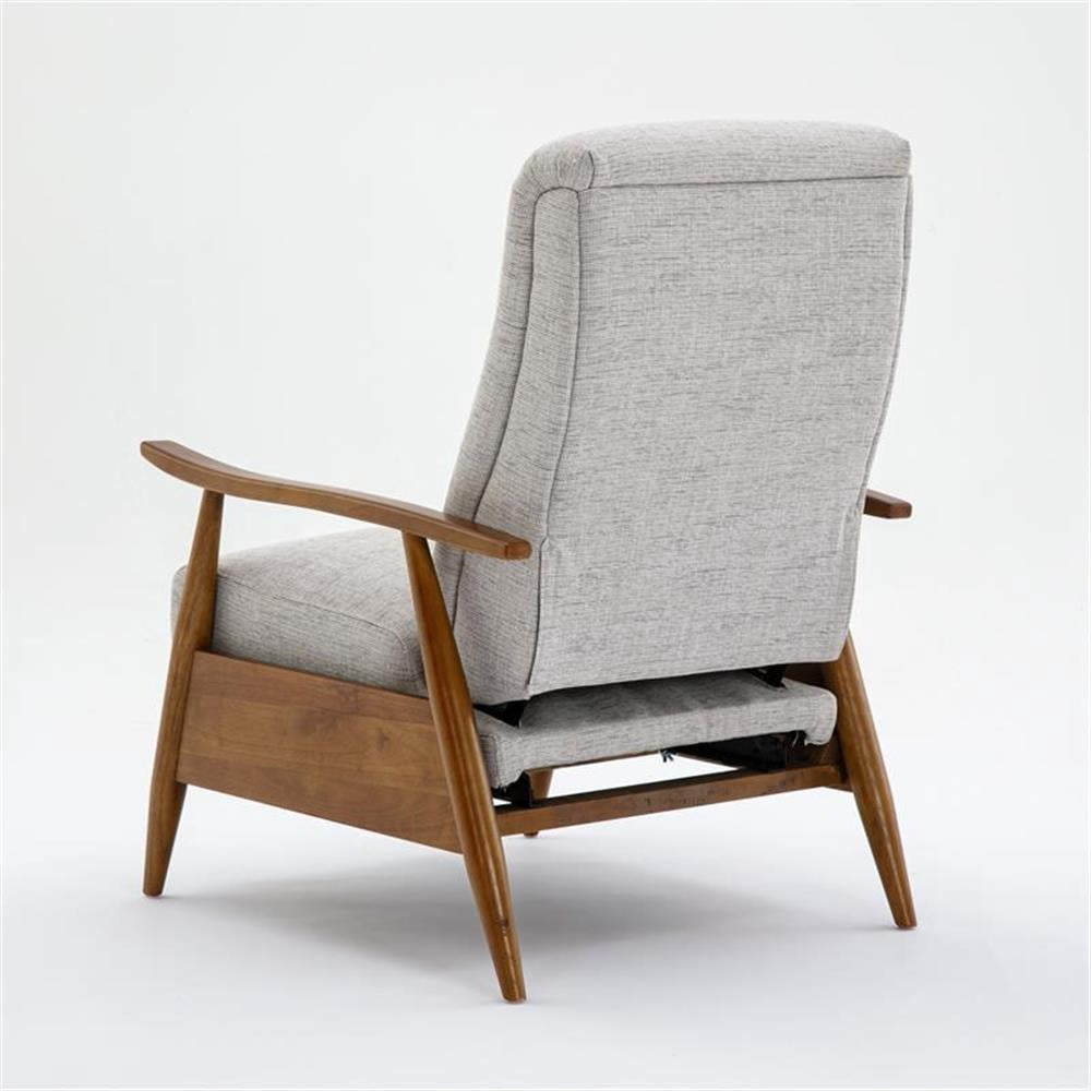 Terni Wood Arm Push Back Recliner in Sea Oat Beige Performance Fabric