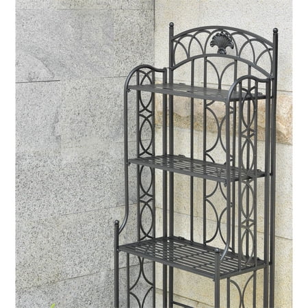 Segovia Iron 4-tier Bakers Rack Black
