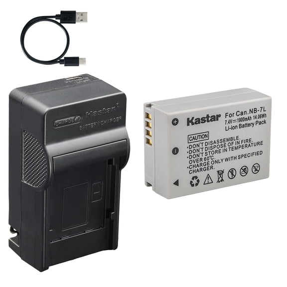 Kastar 1-Pack Battery and AC & USB-C Charger, Compatible with Canon NB-7L NB-7LH PowerShot G10 G11 G12 SX30 IS Cameras