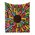 thumbnail image 1 of Flip Flop Soft Flannel Fleece Blanket, Colorful Funky Beach Slippers Aligned Circular Shape and Forming Mandala Pattern, Cozy Plush for Indoor and Outdoor Use, 50" x 70", Multicolor, by Ambesonne, 1 of 6