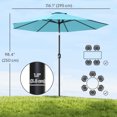 thumbnail image 3 of Outsunny Parasol de Marché Rond 10 Pieds x 8 Pieds, Bleu Ciel, 3 of 10