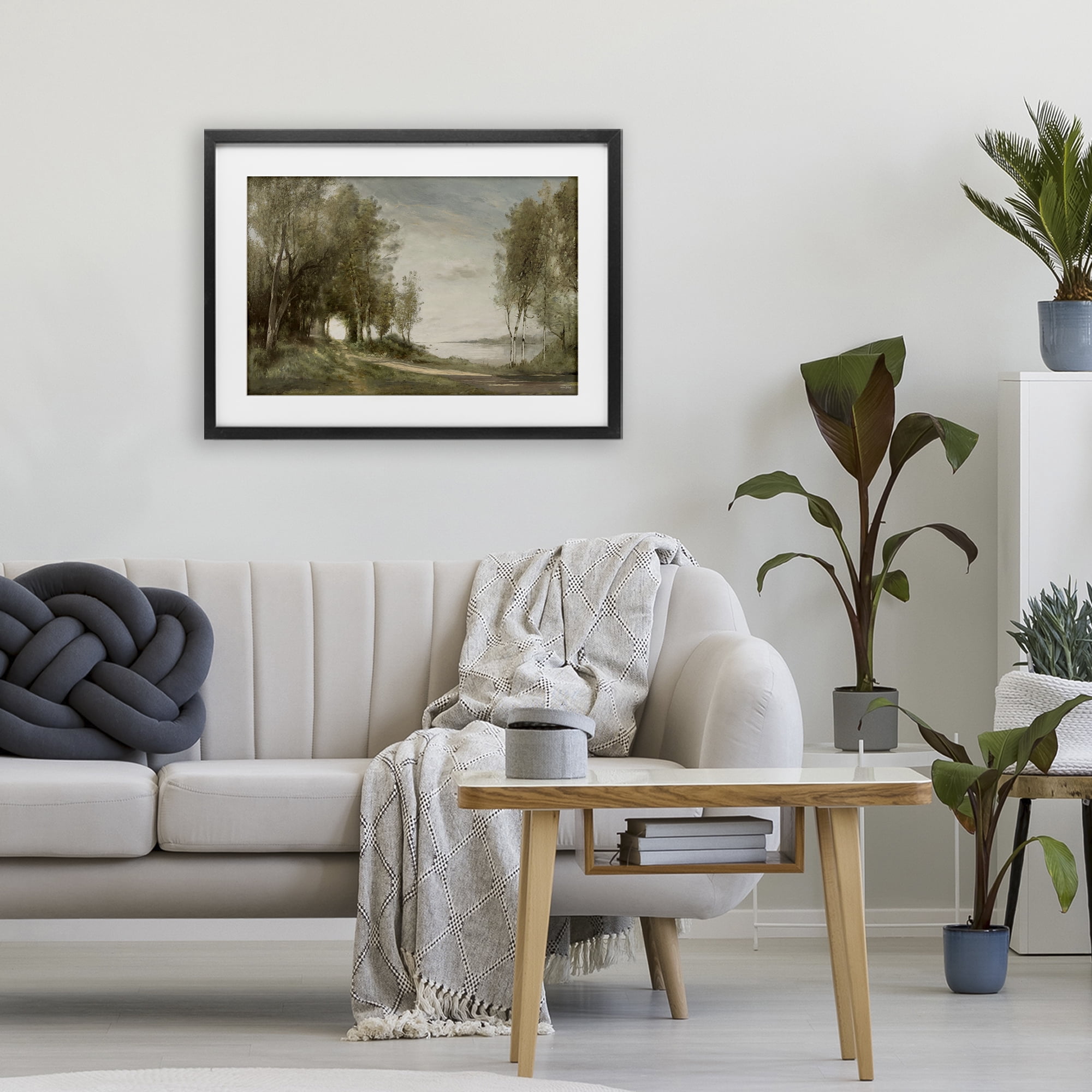 Stupell Industries Tranquil Lakeside Path Black Framed Print Under Glass, design by Amber Sterling
