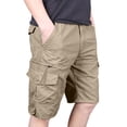 thumbnail image 2 of WIZUTIZ Men's Cargo Shorts Solid Color Multi-Pocket Drawstring Elastic Waist Cropped Breathable Lightweight Summer Casual Comfy Active Work Shorts, 2 of 4