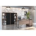 thumbnail image 2 of Pemberly Row 3 Piece Single Pedestal Office Set in Rustic Brown and Graphite, 2 of 5