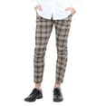 thumbnail image 2 of SoCal Look Men's DJ Plus All Over Check Pattern Dress Pant Brown 34WX30L, EU42, 2 of 4