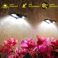 thumbnail image 4 of JSOT 10 Pack Solar Fence Lights, Solar Powered Outdoor Lights with 2 Bright LED Lamp Beads, Christmas Lights for Deck, Garden, Terrace, Stair, White Light, 4 of 6
