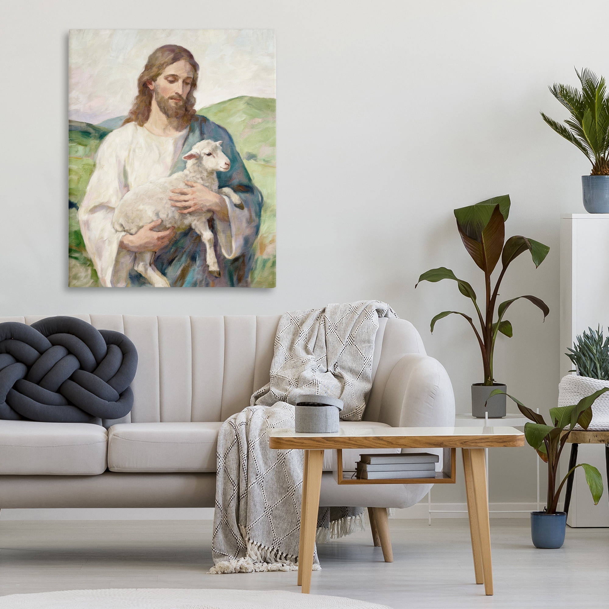 Stupell Industries Little Lamb & Spiritual Figure Canvas Wall Art, design by Kim Allen