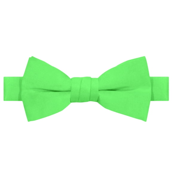 Jacob Alexander Boy's Kids Pretied Banded Adjustable Solid Color Bowtie - Lime