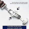 thumbnail image 4 of 22mm Genuine Leather Watch Strap with Gold Butterfly Clasp for Men and Women, 4 of 4