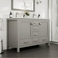 thumbnail image 2 of Eviva London 48" Transitional Gray Bathroom Vanity with White Carrara Quartz and Double Porcelain Sinks 48" W X 18" D, 2 of 8