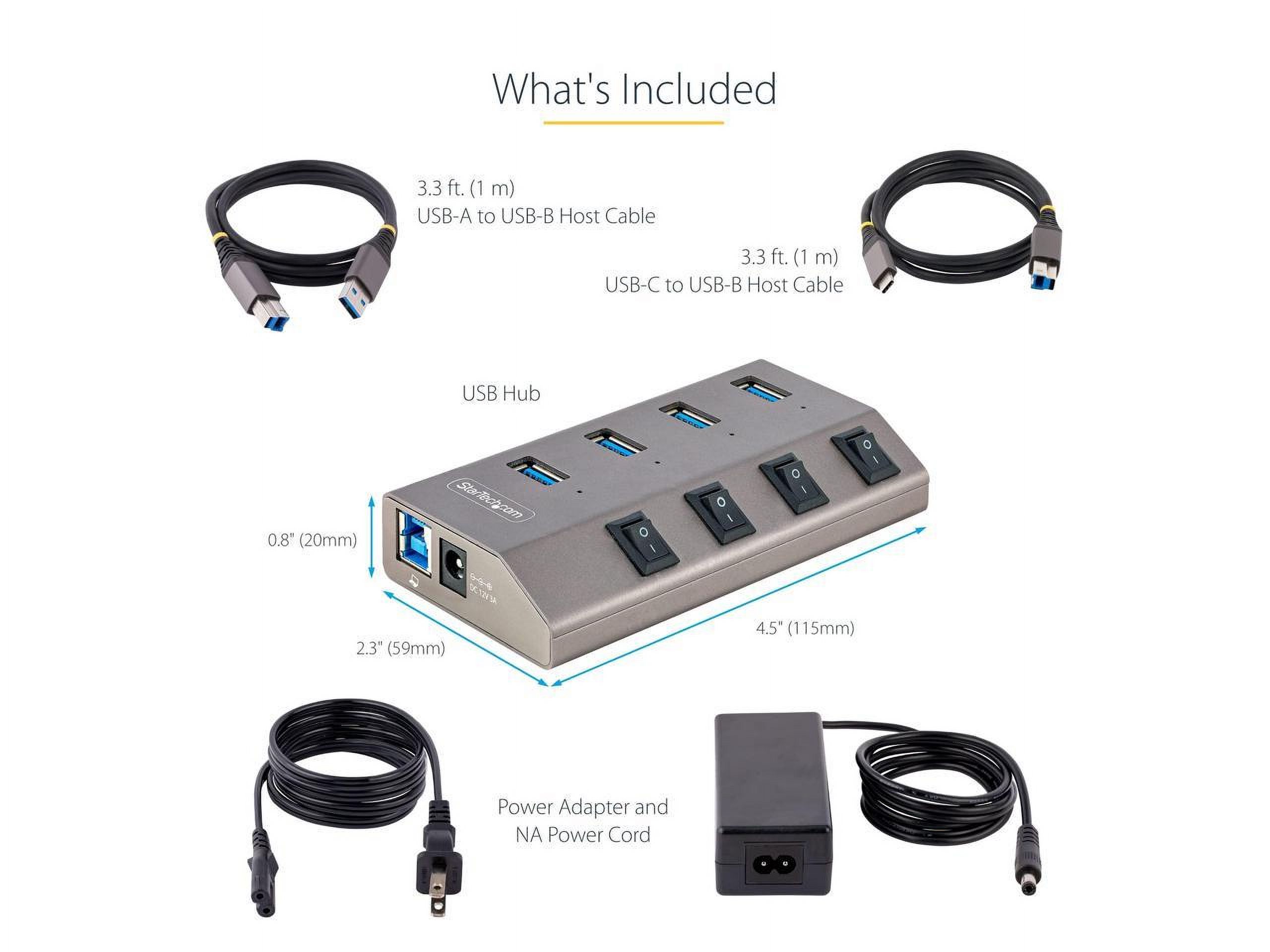 StarTech 4-Port Self-Powered USB-C 3.0 5Gbs Expansion Hub 5G4AIBSUSBHUBNA
