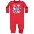 thumbnail image 2 of Inktastic Will You Be My Valentine with Cute Shark and Hearts Baby Fleece Romper, 2 of 4