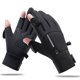 thumbnail image 5 of Guantes 2 dedos Flip invierno pantalla táctil para mujeres hombres deportes al aire libre (XL) negro, 5 of 9
