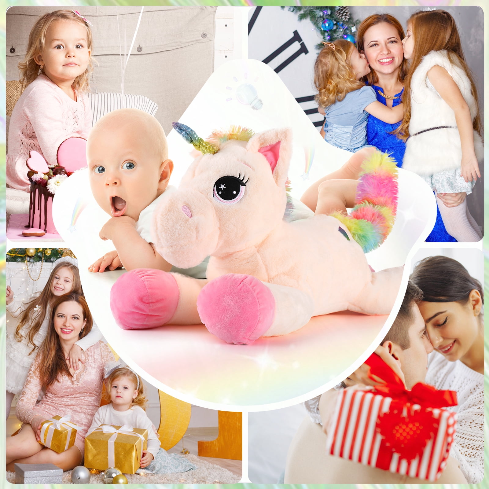 MorisMos Giant Unicorn Stuffed Animal 24'' Soft Unicorn Plush Toy