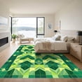 thumbnail image 3 of ODIKA 4'x6' Machine Washable Non-Slip Area Rug, Geometric Green High Traffic Rug, Green, 1051341, 3 of 7