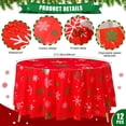 thumbnail image 2 of Manteles Redondos Ganeen 12 Piezas 213 cm Copos de Nieve Navidad, 2 of 7