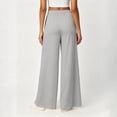 thumbnail image 5 of VBVC Women's Cotton Linen Palazzo Pants , Drawstring Wide Leg Trousers For Women , Ladies' Fall Summer Pleated Pants with Pockets, *Gray , Medium, 5 of 9