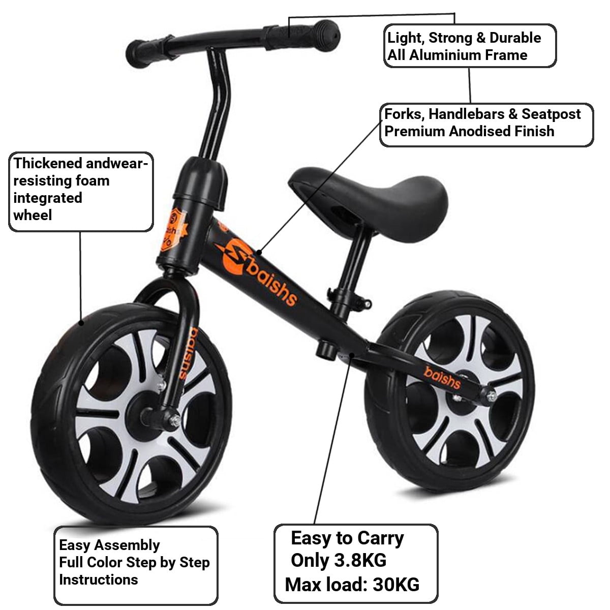 brandless Kids Balance Bike Kesida Children Walking Training Scooter