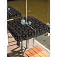 thumbnail image 2 of Outdoor Tablecloth with Umbrella Hole for Patio/Picnic/Party/Camping, Black Floral Abstract Waterproof Table Cloth Square Cover Washable, Vintage Ethnic Bohemian Flowers (60"x 60"), 2 of 8