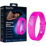 Vibrating Alarm Clock Watch for Heavy Sleepers, Silent Wake Up for Deaf People, Waterproof Wristband Alarm with Reminder, Timer and Body Temperature Measurement, Unisex