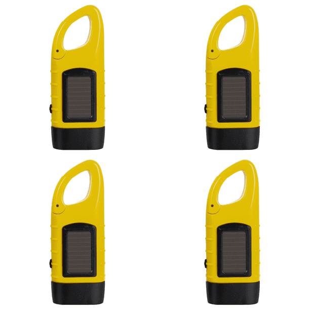 Manivela Solar Dynamo Antorcha Lámpara Exterior Emergencia LED Linterna (amarillo