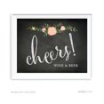 thumbnail image 1 of Beer & Wine Chalkboard & Floral Roses Wedding Party Signs, 1 of 1
