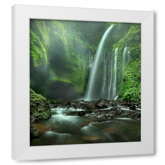Adhi Prayoga 4x14 White Modern Wood Framed Wall Art Titled - Tiu Kelep