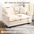thumbnail image 3 of Dioepic Cloud-Comfort Deep Seat Chenille 2-Seat Small Spaces Loveseat Sofa 50” with 2 Pillows, Beige, 3 of 10