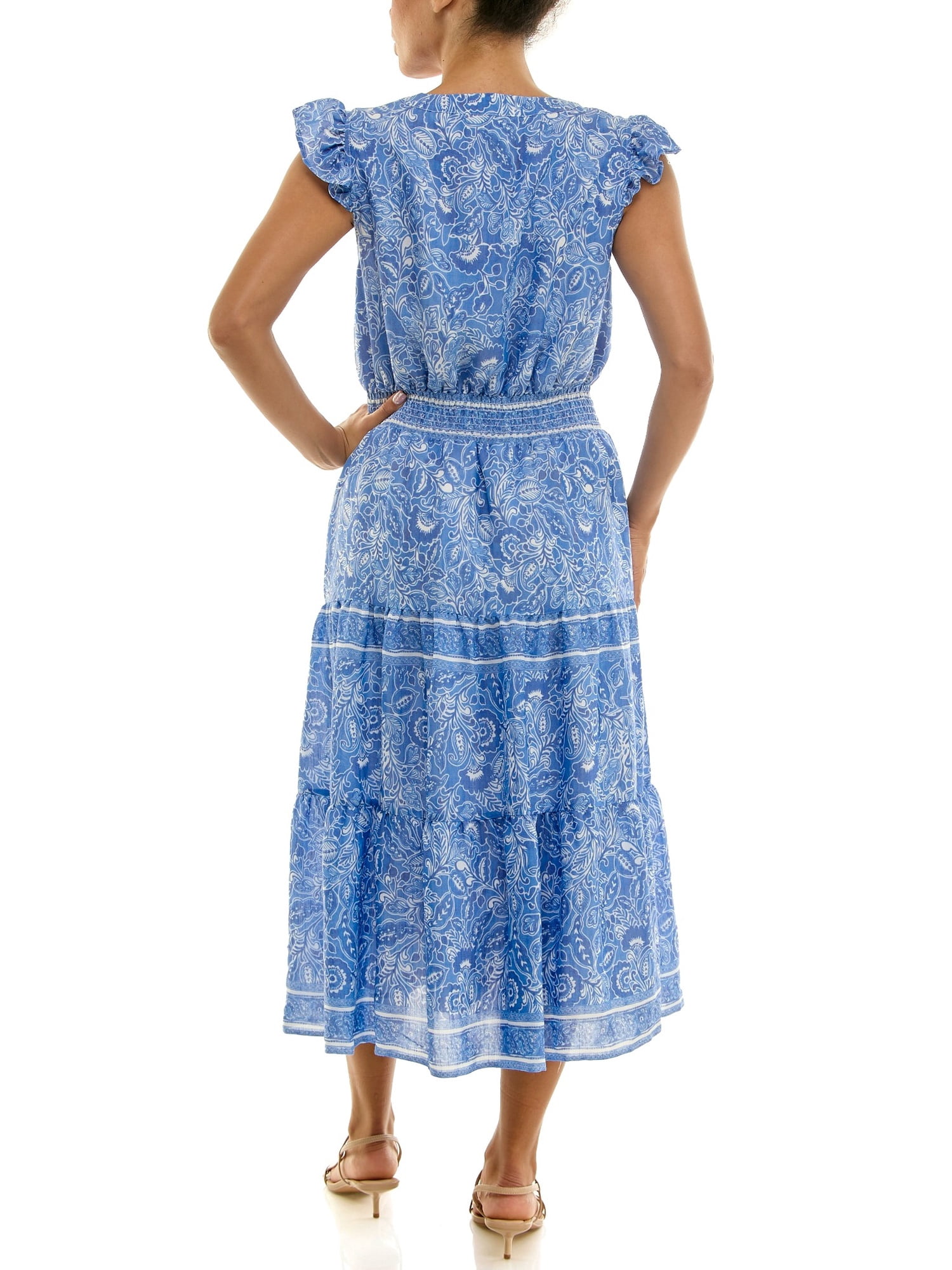Nanette Lepore Women's Flutter Sleeve Tassel Midi Dress, Sizes XS-XXXL