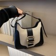 thumbnail image 4 of Bolso de mano estilo retro coreano con contraste de color para mujer, nueva tendencia de primavera y verano 2025, bandolera de hombro, bolso de sillín, 4 of 5