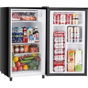 Sweetcrispy 3.2 Cu.Ft Mini Fridge with Freezer Small Refrigerator Single Door Adjustable Thermostat Energy-efficient Low Noise, Compact Fridge for Bedroom, Office, Dorm (Black)