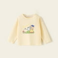 thumbnail image 4 of bbymog Girls T Shirts Long Sleeve Cotton Shirt Fall Casual Pullover Tops for Girls Baby Clothes Yellow 2 Years, 4 of 5