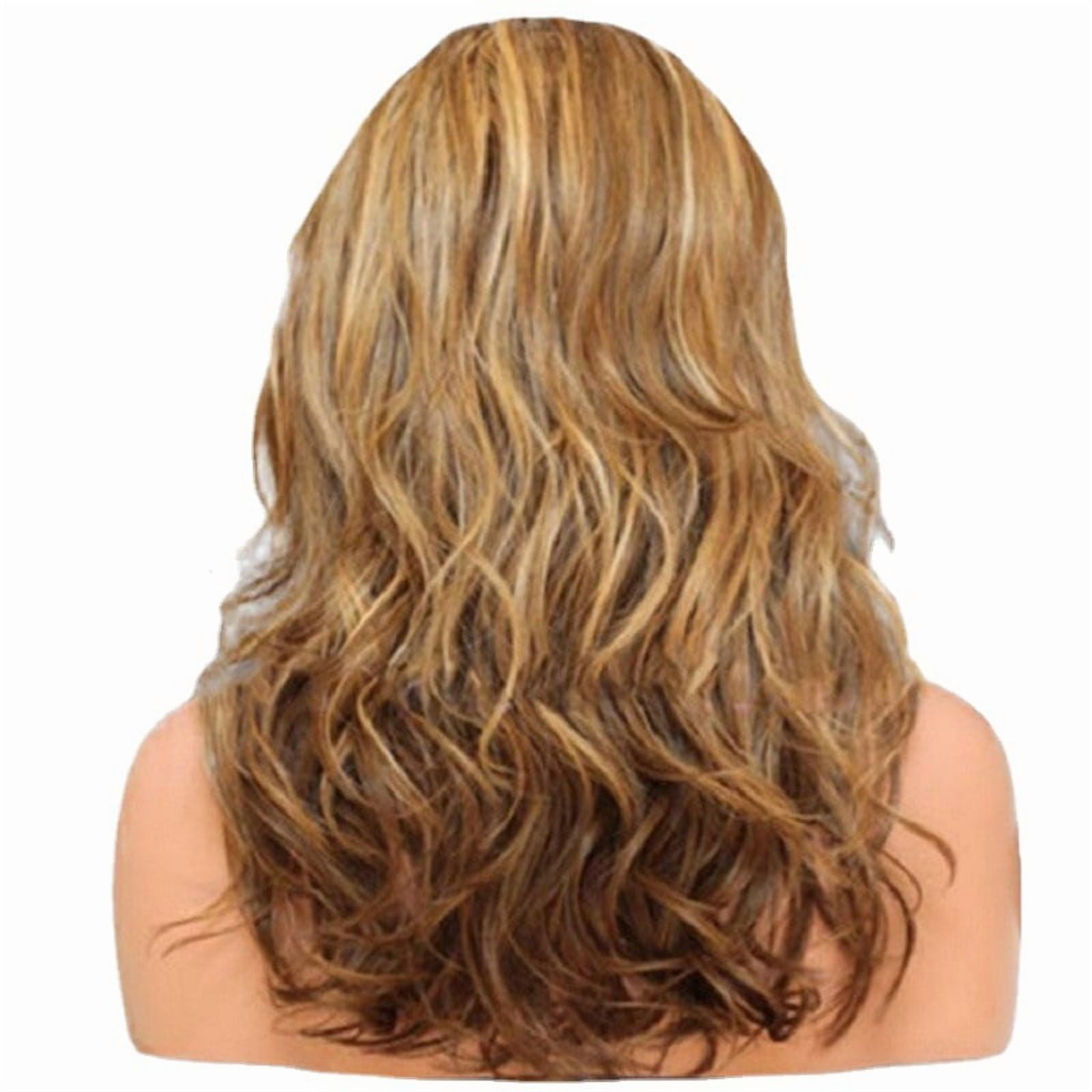TL New European and American Style Wig for Women, Mixed Blonde Wig, Medium Long Curly Hair with Side Bangs, Synthetic Wig