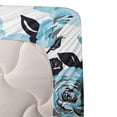 thumbnail image 3 of Ambesonne Floral Fitted & Flat Sheet with Sham 3 Pcs Set, Art Aquarelle Dreamy Flowers, Twin, Deep Sky Blue Dark Grey, 3 of 4