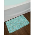 thumbnail image 2 of Spring Bath Mat, Hummingbirds on Flourishing Tree Branches Retro Style Summer Pattern, Plush Bathroom Decor Mat with Non Slip Backing, 29.5" X 17.5", Sky Blue and Burnt Sienna, by Ambesonne, 2 of 2