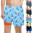 thumbnail image 7 of LRen Boys Swim Trunks with Compression Liner Boys Swim Suits Boxer Brief Drawstring Stretch Summer Beach Shorts, 7 of 7