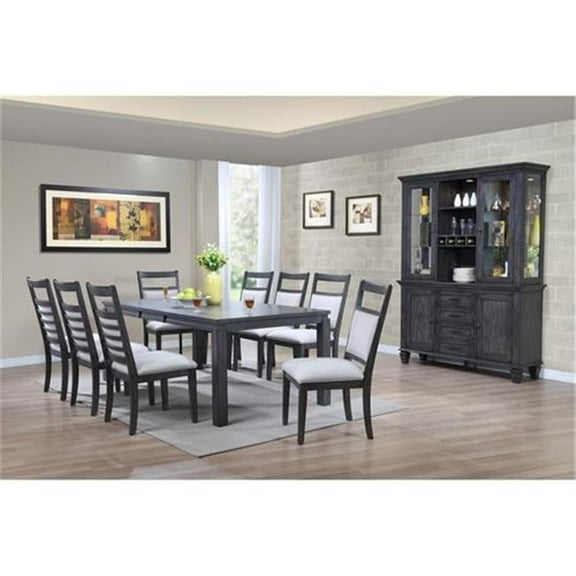 Shades of Gray 11 Piece Dining Set with China Cabinet
