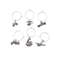 thumbnail image 1 of 6pcs Exquisite Delicate Wine Glass Rings Traffic Series Wine Markers for Banquet, 1 of 6