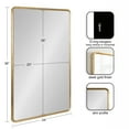 thumbnail image 2 of Kate and Laurel Caskill Modern Framed Rounded Rectangle Mirror, 24 x 36, Gold, Decorative Round Rectangular Bathroom Mirror for Vanity and Minimal Wall Home Decor, 2 of 8