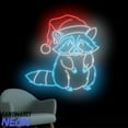 thumbnail image 2 of Handmadetneonsign Raccoon Christmas Hat Neon Sign, Raccoon Led Sign, Animal Wall Art, Wall Decor 93088, 2 of 5