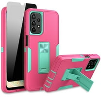NIFFPD Samsung A23 5G, Galaxy A23 5G Case with Screen Protector(Anti Spy Privacy) Magnetic Kickstand Car Mount Protection Case Cover for Samsung Galaxy A23 5G Rose red&Green