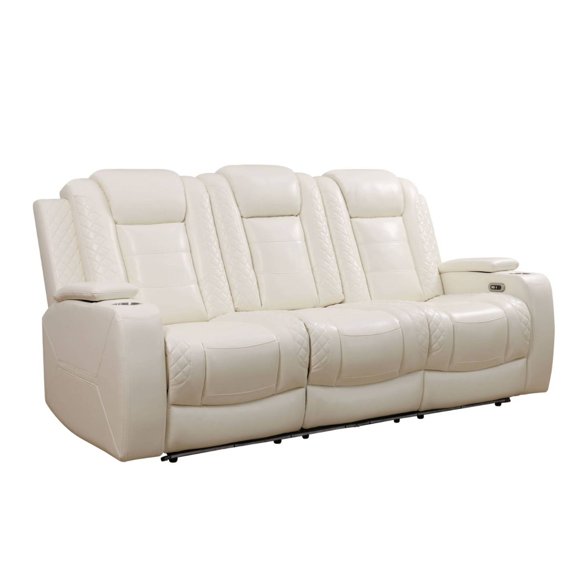 Electric Power Recliner Chair Living Room Reclining Sofa Chair, Comfy Lazy Home Theater&nbsp;with Cup Holder &USB Ports, White