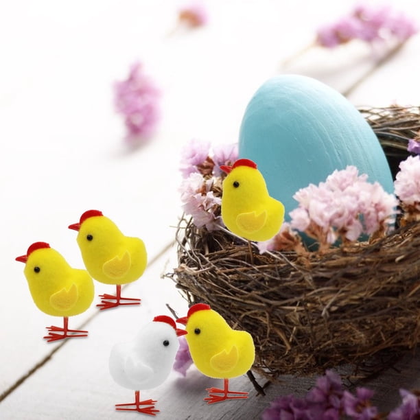 Healifty Lot De 6 Mini Poussins De Pâques - Couleurs Vives