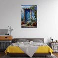 thumbnail image 3 of Lienzo canvas decorativo casa adobe mexicana color naranja con puertas azules, cactus y buganvilias, arte paisaje sudwest para sala y comedor., 3 of 7