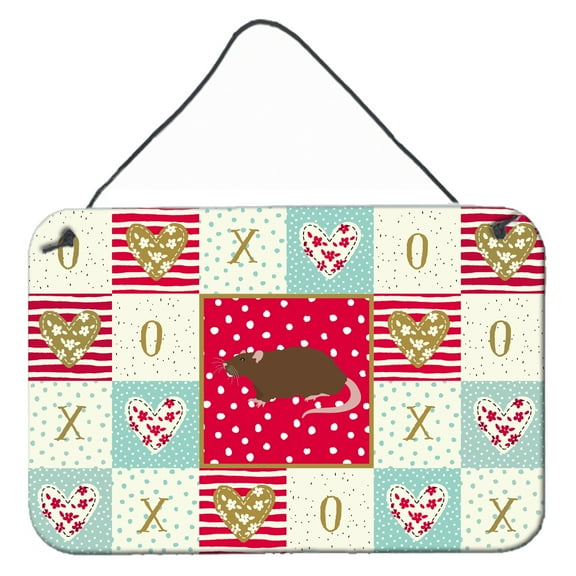 Carolines Treasures CK5462DS812 Rex Rat Love Wall or Door Hanging Prints 8x12 multicolor