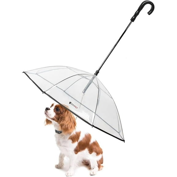 Dog Umbrella with Leash for Small Pets, Umbrella for Dogs Fits 20” Back Length Pets