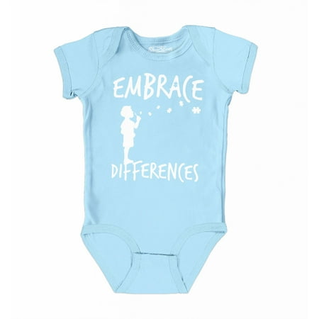 

Shop4Ever Embrace Differences Autism Bubbles Boyy Baby s Bodysuit Infant Cotton Romper 6 Months Light Blue