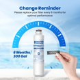 thumbnail image 4 of Waterspecialist DA29-00020B Filtro de agua de repuesto para refrigerador, compatible con Samsung, HAF-CIN/EXP, DA29-00020A/B, DA97-08006A, RF28HMEDBSR, RF4287HARS, RF263TEAESG, RH22H9010SR, paquete de, 4 of 9