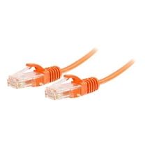 C2G 5ft Cat6 Snagless Unshielded (STP) Slim Ethernet Cable - Cat6 Network Patch Cable - PoE - Orange - Patch cable - RJ-45 (M) to RJ-45 (M) - 5 ft - UTP - CAT 6 - molded, snagless - orange